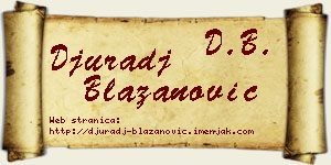 Đurađ Blažanović vizit kartica